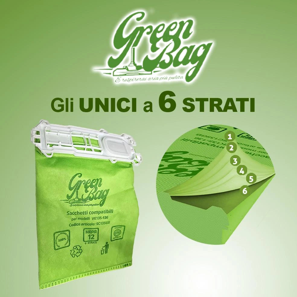 Sacchetto Green Bag Folletto VK135-136 | 6 Strati di Microfibra