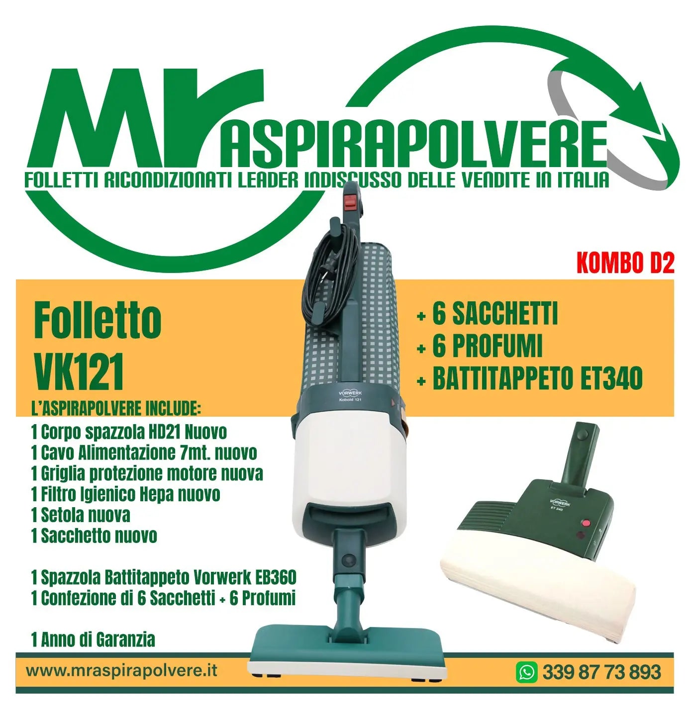 Combo D2 Vk121 - HD21 - EB340