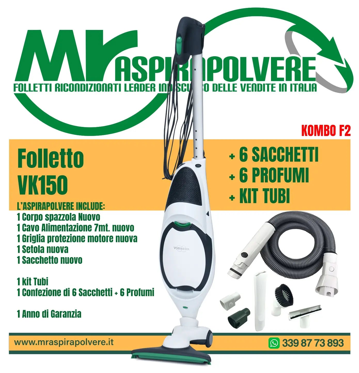 Combo F2 Vk150 - HD50 - tubo accessori