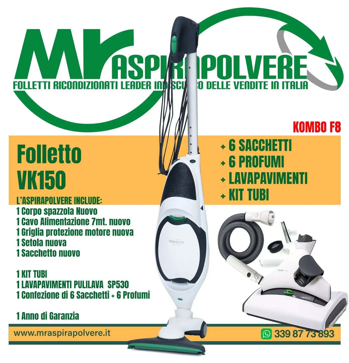 Combo F8 Vk150 - HD50 - SP530 - KIT TUBO