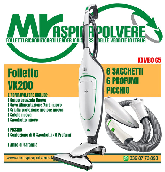 Combo G5 folletto vorwerk vk200 con picchio