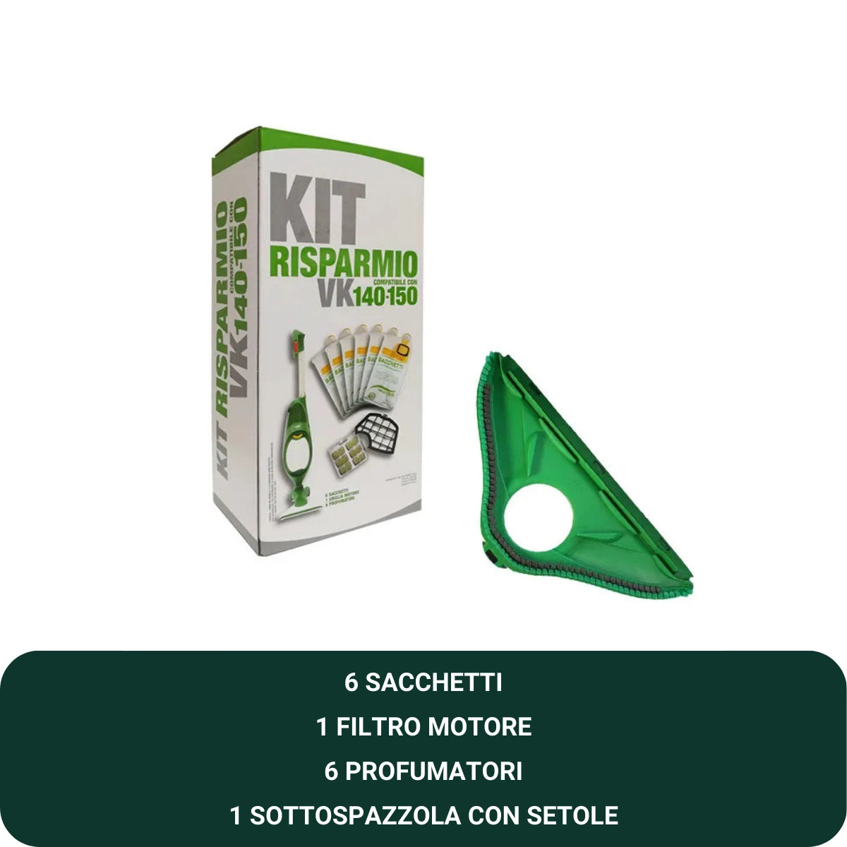 Kit Risparmio + Sottospazzola con setole per folletto VK140 VK 150