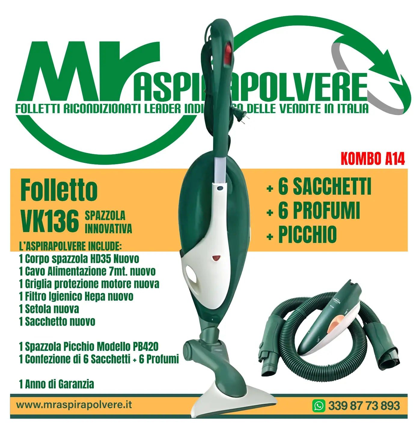Combo A14 Folletto VK136 con Picchio PB420