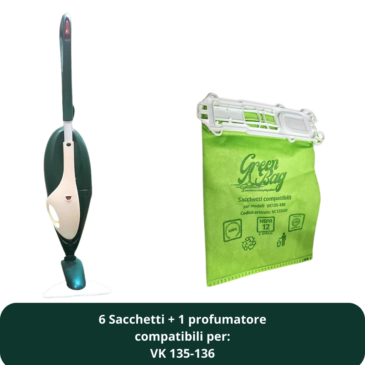 Sacchetto Green Bag Folletto VK135-136 | 6 Strati di Microfibra