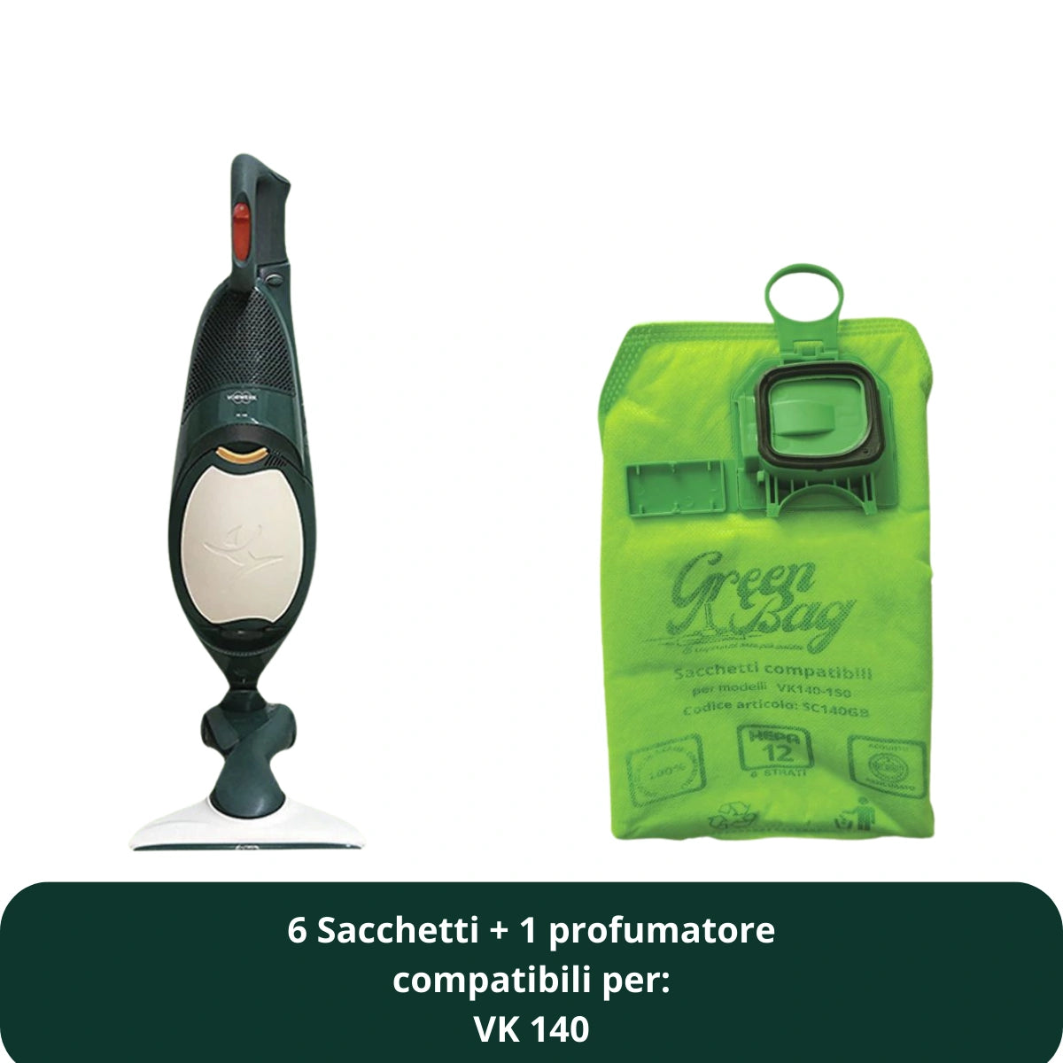 Sacchetto Green Bag Folletto VK140 | 6 Strati di Microfibra