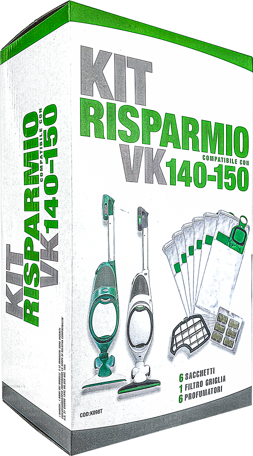Kit Risparmio VK140 VK150 con Sacchetti, Profumatori e Filtro Griglia